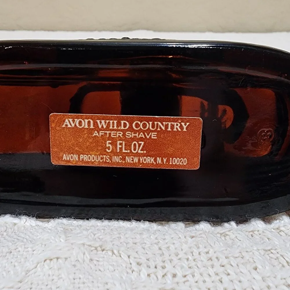 Vintage Avon NACHEZ RIVERBOAT STEAMSHIP Black Glass Bottle Wild Country Full